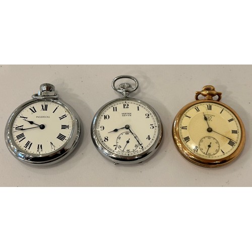 257 - A Collection of Three Pocket Watches (3)
inc gold plate Keystone, USA,
Vertex, Revue (AF)
& Ingersol... 