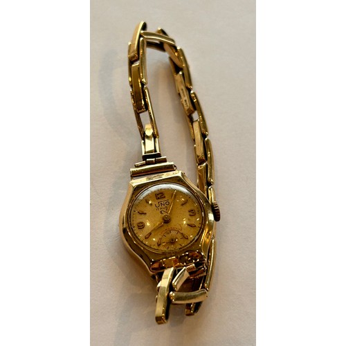 59 - 9ct Gold Ladies Watch on 9ct Gold Strap, both Hallmarked 16.7g gross