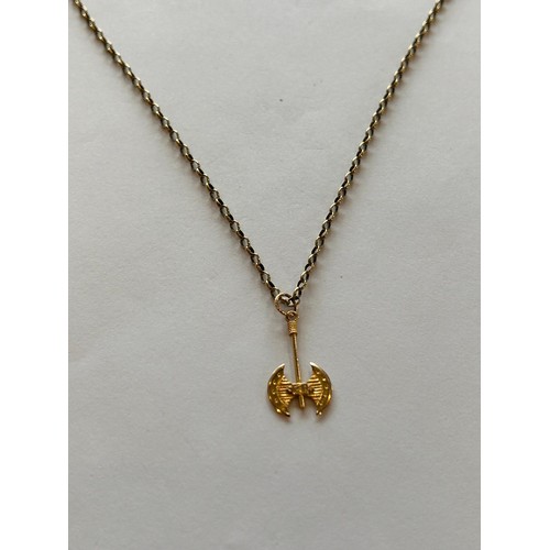 87 - 9ct Gold Beltcher Chain with a 14ct Gold Pendant, 5.8g (chain 4.7g + Pendant 1.1g)