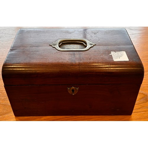 194 - A Wooden Sewing Box containing Mixed Costume / Dress Jewellery