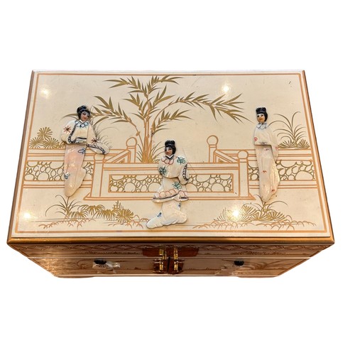 206 - Very Large Japanese Style Jewellery Box, with three draws and a lift up lid