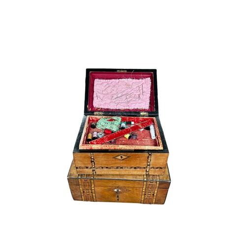 385 - Three Inlaid Sewing / Writing Boxes (3)