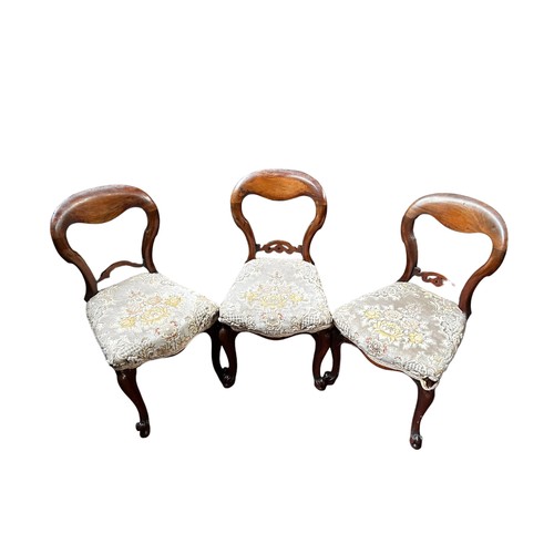 387 - Set of Four Victorian Balloon Back Dining Chairs