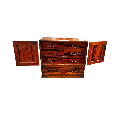 356 - Inlaided Wooden Collectors Cabinet / Jewellery Box