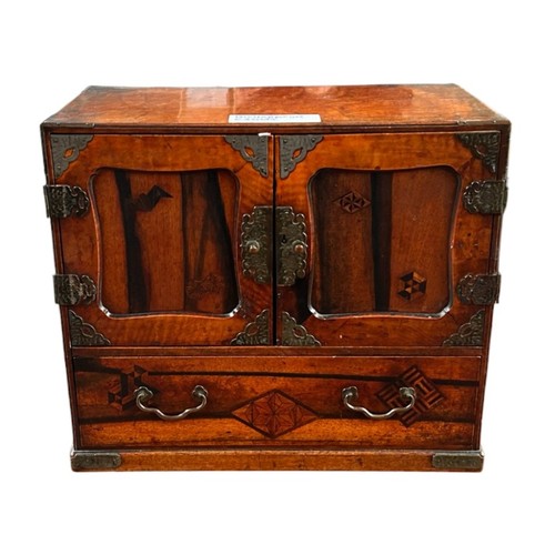 356 - Inlaided Wooden Collectors Cabinet / Jewellery Box