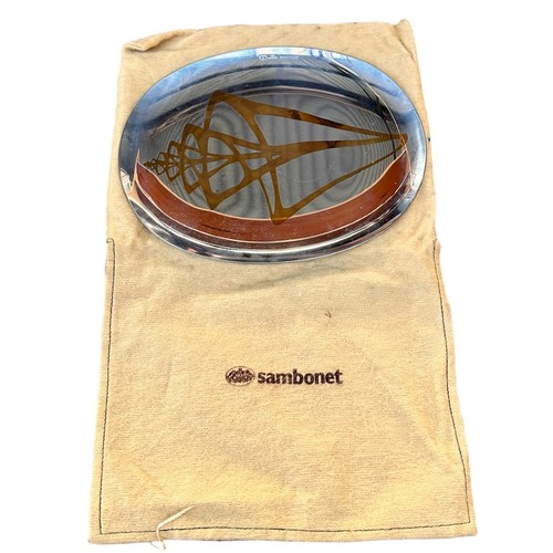 407 - Sambonet Vintage Tray Stainless Steel Design Years' 70 Decoration 'Graffiti', with COA dated 1978