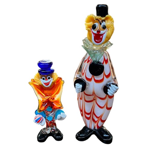 329 - A pair of vibrant Murano glass clowns, mid-20th century, tallest approx 38cm