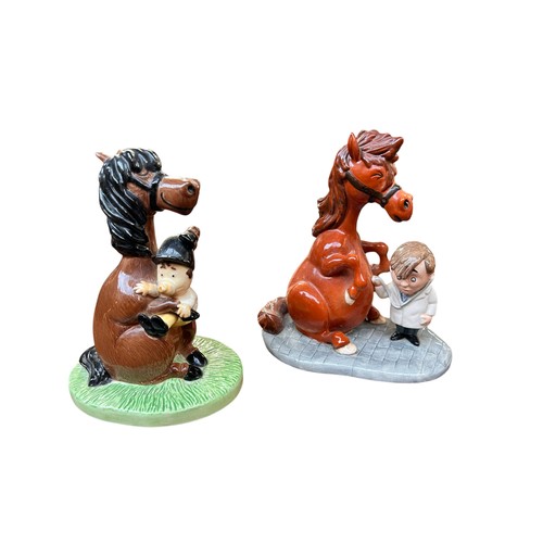 330 - Four Royal Doulton Thelwell Figures & Horses, Signed (4) to inc Ideal Pony for a nervous child Detec... 