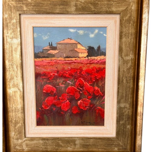 431 - Bruno Tinucci - Limited Edition Hand Embellished Canvas - Fiori Tuscan II, Framed 33cm x 23cm with C... 