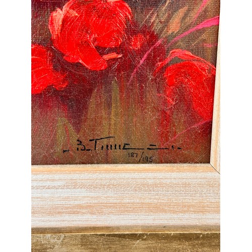 431 - Bruno Tinucci - Limited Edition Hand Embellished Canvas - Fiori Tuscan II, Framed 33cm x 23cm with C... 