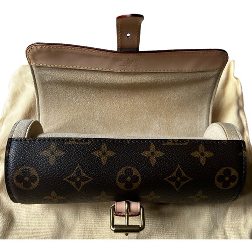 270 - Louis Vuitton Leather Three Watch Travel Roll in LV's Classic Monogram Canvas