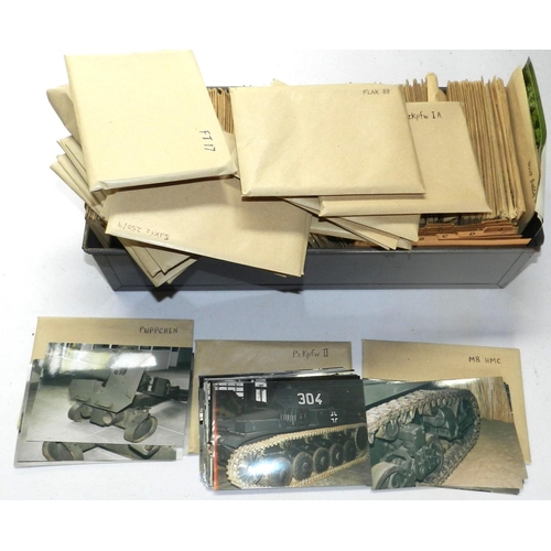 141 - Large box of detailed photographs of real miltary vehicles. Of great interest to the military modell... 