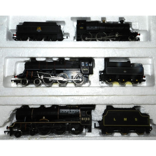 280 - MAINLINE. (3) 2-6-0 loco & tender. 5328, black, BR; 4-6-0 loco & tender. 75078, black, BR; 4-6-0 loc... 