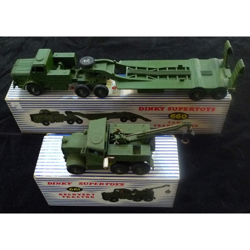 20 - DINKY Supertoys. (2) 660 Tank transporter; 661 Recovery tractor. Both VGC. Boxed. (no packing pieces... 