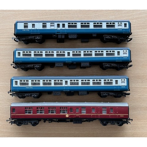 317 - Three Intercity carriages, blue; one other maroon (4)