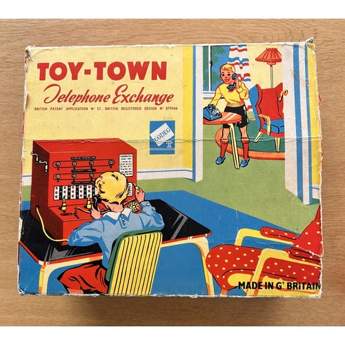 163 - VINTAGE Toy-Town Telephone Exchange by CODEG still in original box however box at fault