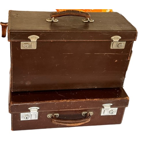 195 - Two Vintage Leather Doctor's Cases (2)