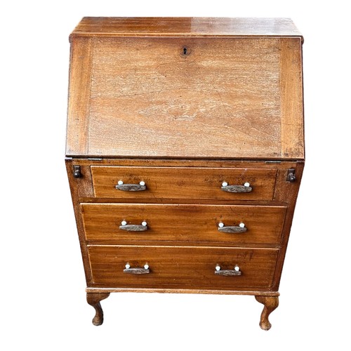 261 - An Oak Three Draw Writing Bureau