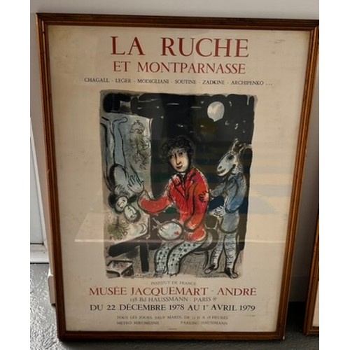 277 - Five various French Art exhibition posters, including 3x Marc Chagall, 1 x  Pierre Bonnard & Henri d... 