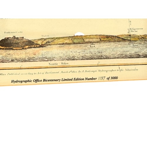 281 - Limited edition vintage print (1197/3000) showing Carrick Road and Falmouth Harbour, published by th... 