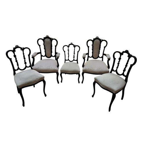 270 - An Edwardian Salon Set inc sofa, two arm chairs & three chairs (6)