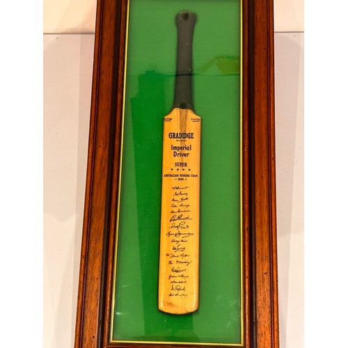 213 - Wooden Cased Signed Miniature Cricket Bat of the 1961 Austrialian Touring Team