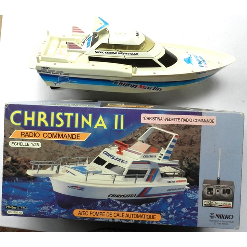 246 - NIKKO. Christina remote control boat. Boxed. NIKKO. Flying Marlin remote control boat, no control. U... 