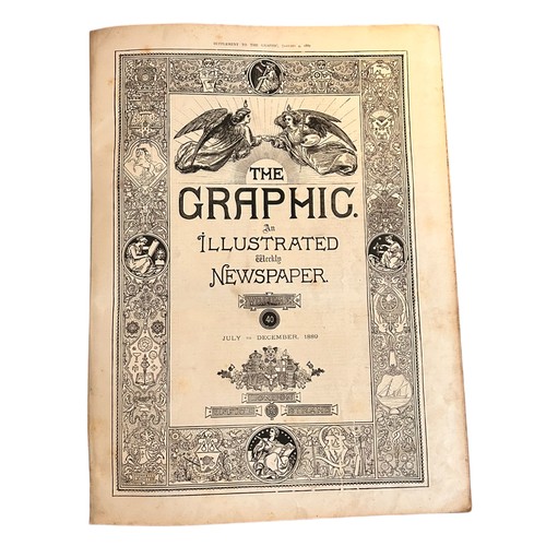 140 - Leather-bound 'The Graphic and Illustrated Weekly Newspaper', dated 1889. Also a Number of Vintage P... 