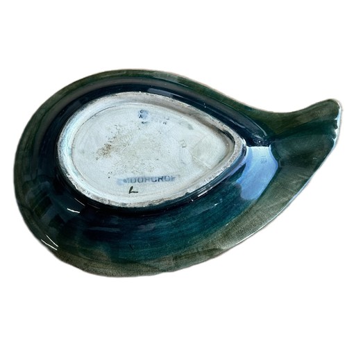 173 - Vintage Tear Drop shaped 'Hibiscus' design ash tray with impressed marks