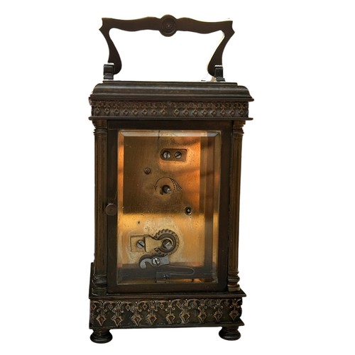 142 - Victorian Carriage Clock in Travel Case (case af)