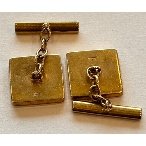 17 - A Pair of 9ct Gold Cufflinks, stamped '9ct' 9.7g gross also a number of other pairs ingold plate