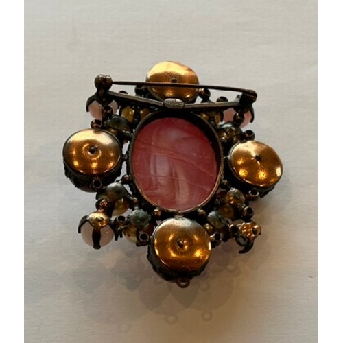 10 - A Christian Dior Brooch. Stamped Ch Dior 1960. 4.2cm diameter, weight 28g