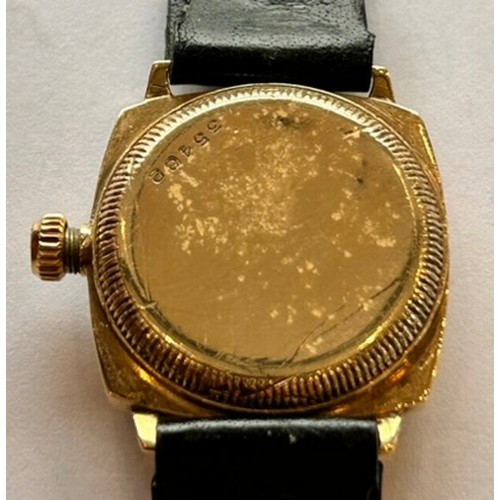 76 - Rolex - A Vintage Gold Oyster Wristwatch, the circular dial in a cushion shaped case signed Rolex, w... 