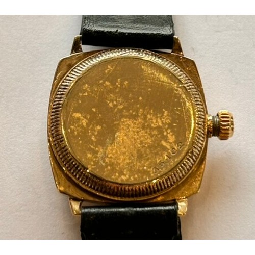 76 - Rolex - A Vintage Gold Oyster Wristwatch, the circular dial in a cushion shaped case signed Rolex, w... 