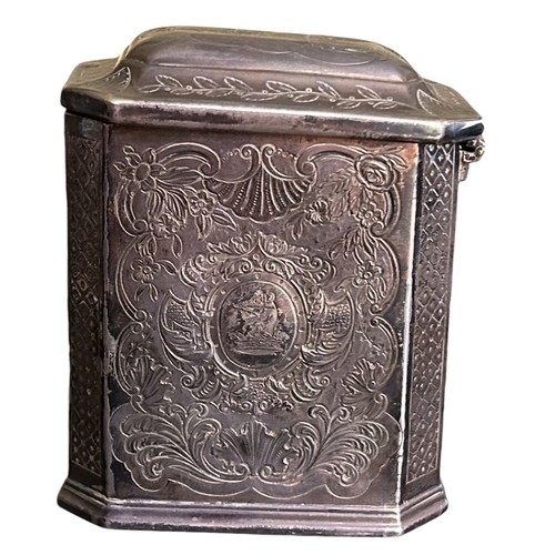 81 - A George I Britannia Standard silver (0.958) tea  caddy, of rectangular form with canted corners and... 