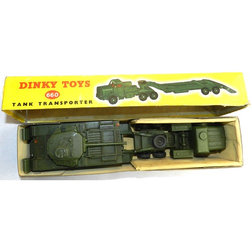 228 - Dinky 660 Tank Transporter, with added tank. Boxed.