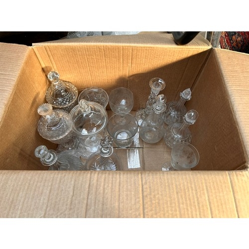 170 - A Box of Decanters & other Glassware