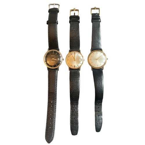 77 - Three Eterna Gents Watches (3) inc an Eterna-Matic 3000 in a gold plated case with a grey dial; an E... 