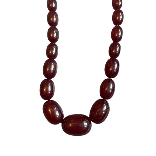 44 - Two Graduating cherry amber style bead necklace (2)