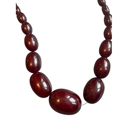 44 - Two Graduating cherry amber style bead necklace (2)