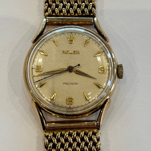 144 - c.1959 Vintage Rolex Precision with 9ct Gold Bracelet Bracelet 33.7g