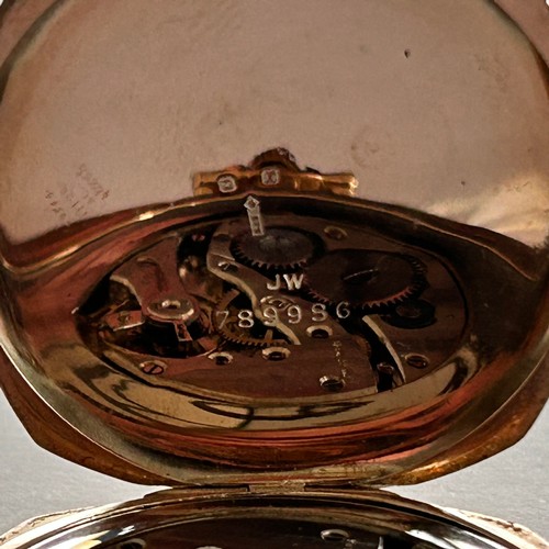 147 - 9ct Gold Open Face Fob Pocket Watch 45.2g gross