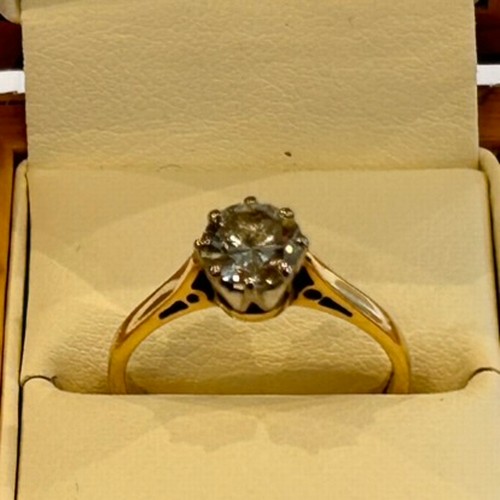 119 - 18ct Gold Solitaire Diamond Ring 2.6g approx 0.85ct weight size L