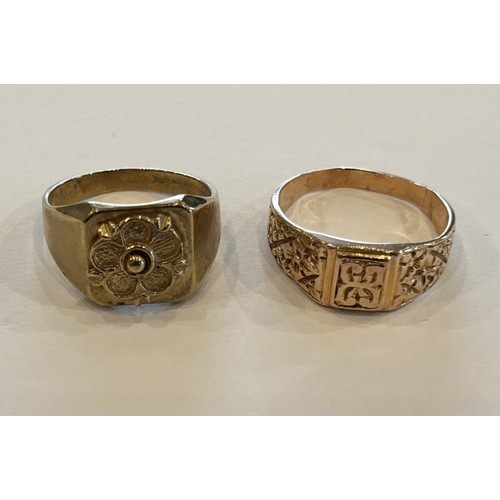 129 - Two 9ct Gold Rings (2) 6.8g approx size P & M