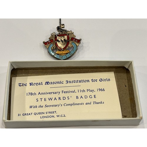 117 - Royal Masonic Institution for Girls 178th Anniversary Festival Stewards' Badge
11th May 1966