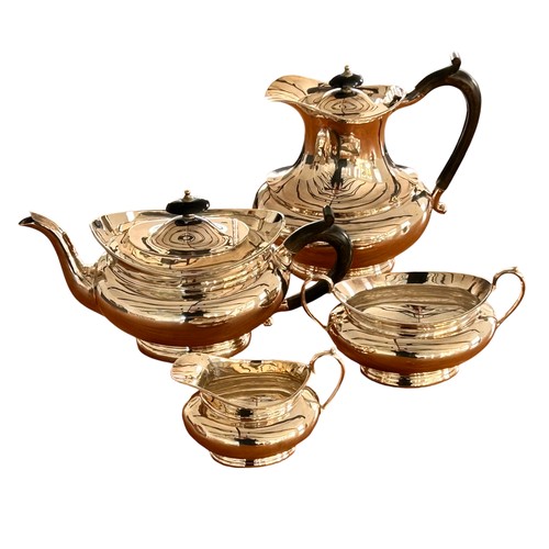 41 - A Good Quality EPNS Four Piece Tea Service (4) inc Teapot, Coffee Pot, Sugar Bowl & Milk Jug, also t... 