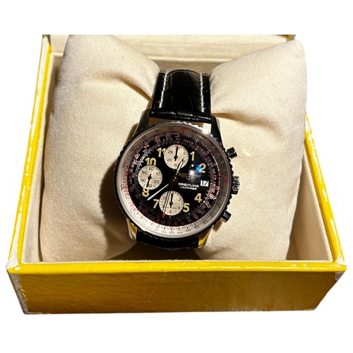 143 - Breitling Old Navitimer II Automatic Gents Wrist Watch on Brand new Breitling Black Leather Strap.
F... 