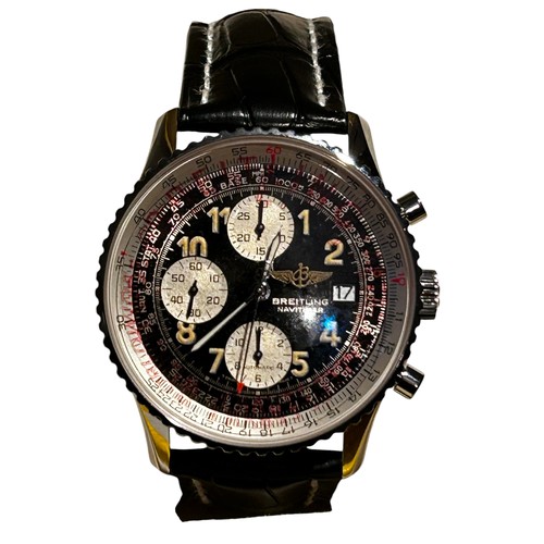 143 - Breitling Old Navitimer II Automatic Gents Wrist Watch on Brand new Breitling Black Leather Strap.
F... 