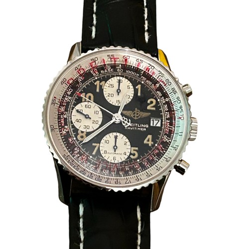 143 - Breitling Old Navitimer II Automatic Gents Wrist Watch on Brand new Breitling Black Leather Strap.
F... 