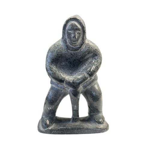 195 - 1970's Inuit Eskimo Soapstone Carving, Probably Canadian or Alaskan, 15cm x 10cm x 4.5cm